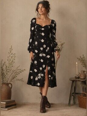 NWT BOG Collective Dress Size XS Floral Band Of Gypsies Country Prairie Feminine